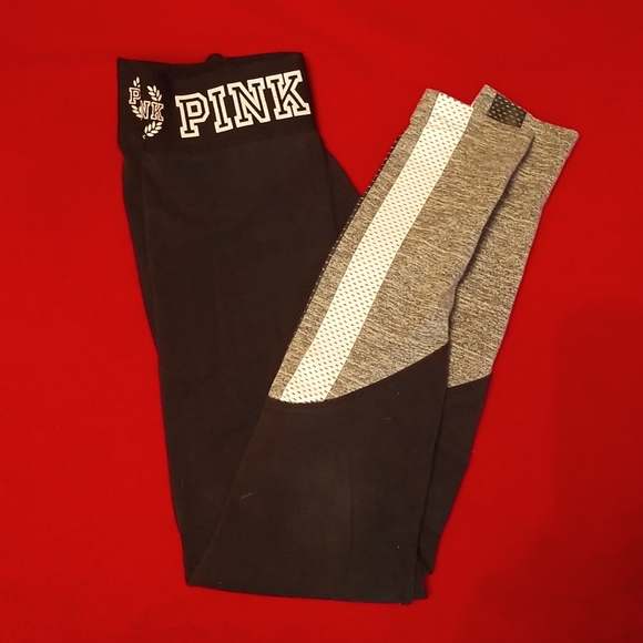 PINK Victoria's Secret Pants - Pink Victoria's Secret Yoga Pants, Black W Gray White lower section Size S/P